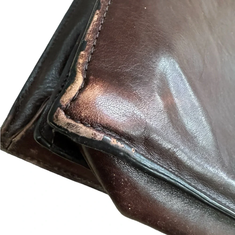 WORN Aged Brown High End WILSONS Leather Briefcase Lawyer Bag Pelle Studio